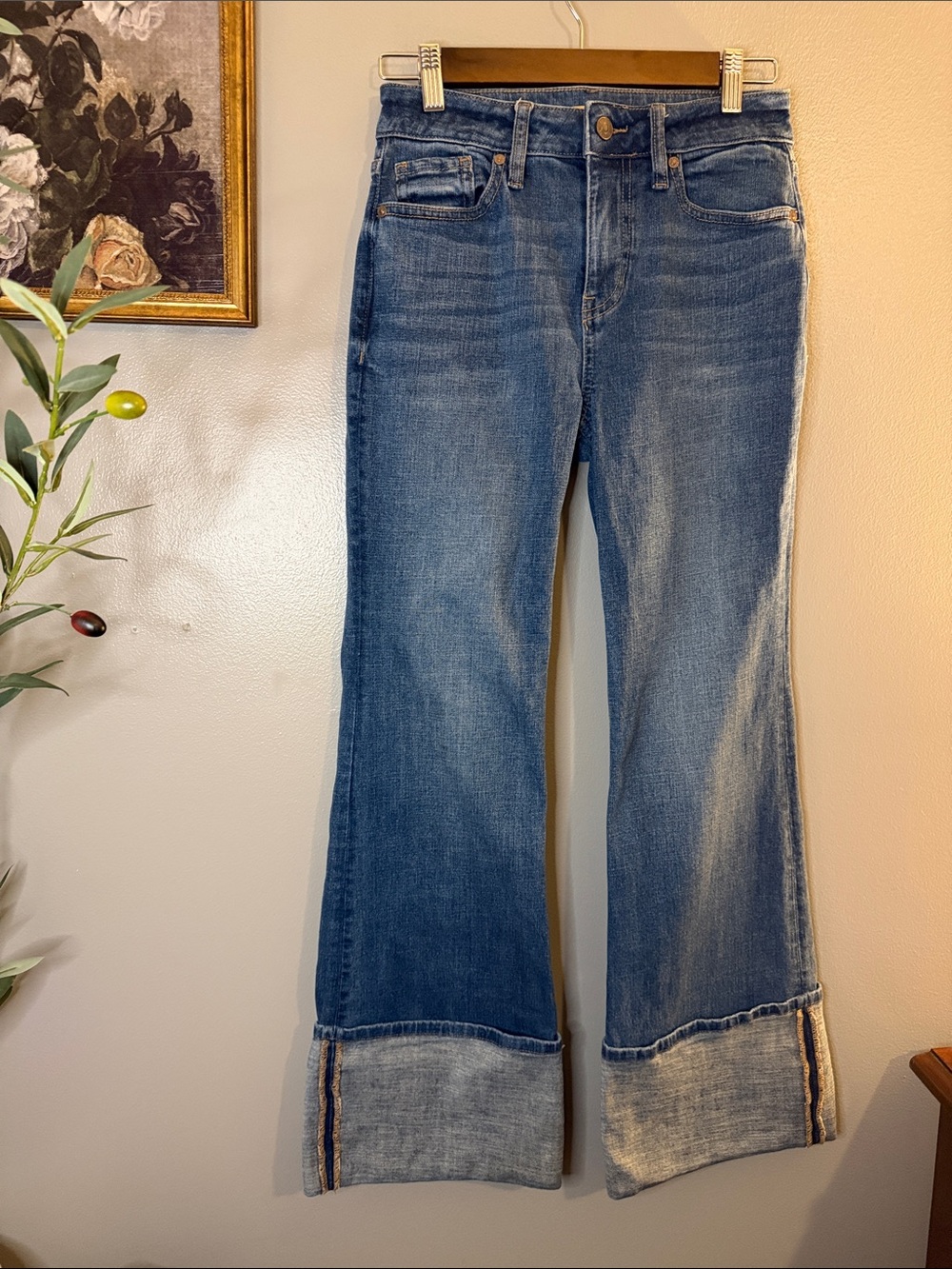 Shyanne Joni High Rise Trouser Jeans 26x32 Wide Cuff Western Boho - Picture 4 of 9